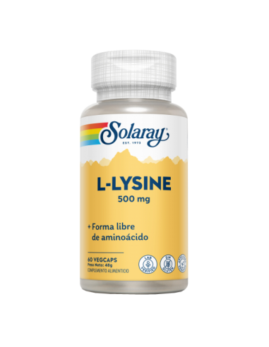 [3180125] L-Lisina 500mg 60 caps. Solaray
