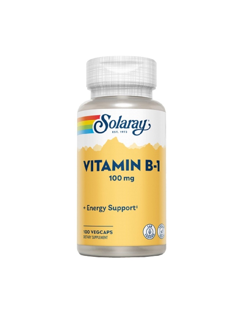 [3180137] Vitamina B1 Tiamina 100mg 100 caps. Solaray