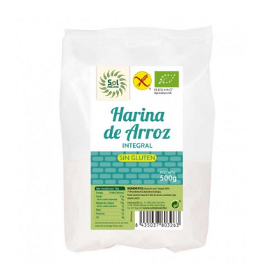 Harina Arroz Integral bio 500 g - Solnatural