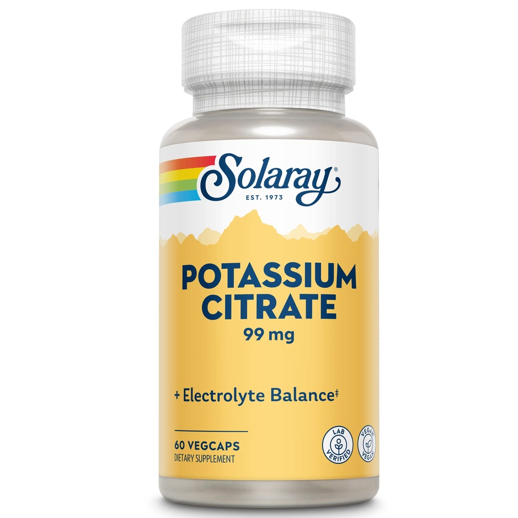 [3180981] Potasio citrato 99mg 60 cápsulas solaray