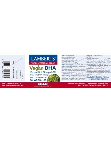 DHA vegan 60 caps. 250mg Lamberts