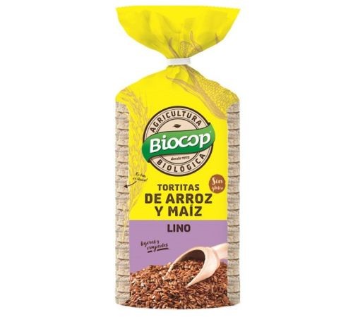 Tortitas de arroz y maiz con lino S/G 200 gr Biocop