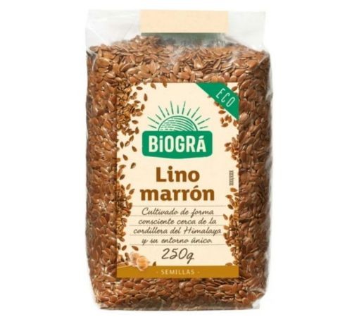 Lino marrón semillas 250 gr. Biogra